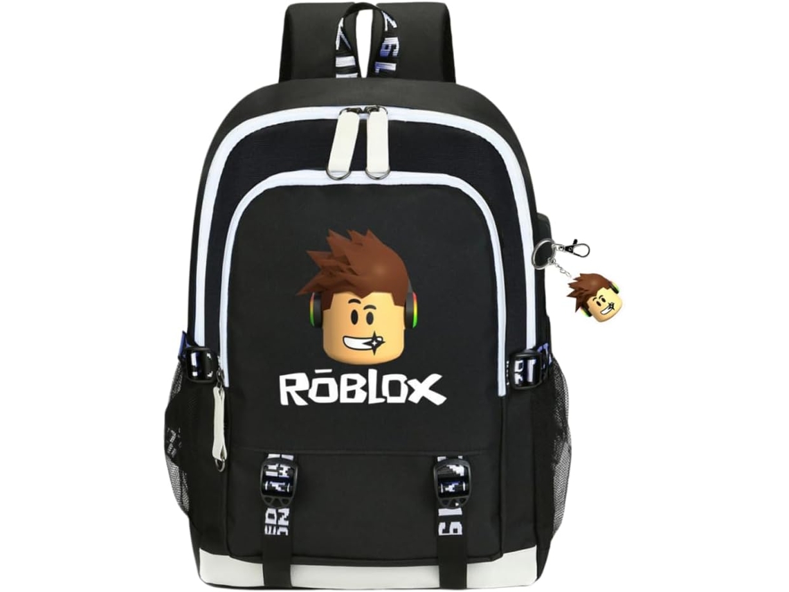 Mochila Anime Com Chaveiro, 43,2 Cm, Grande Impermeável Cabo Áudio, Escolar Leve E Casual Para Férias