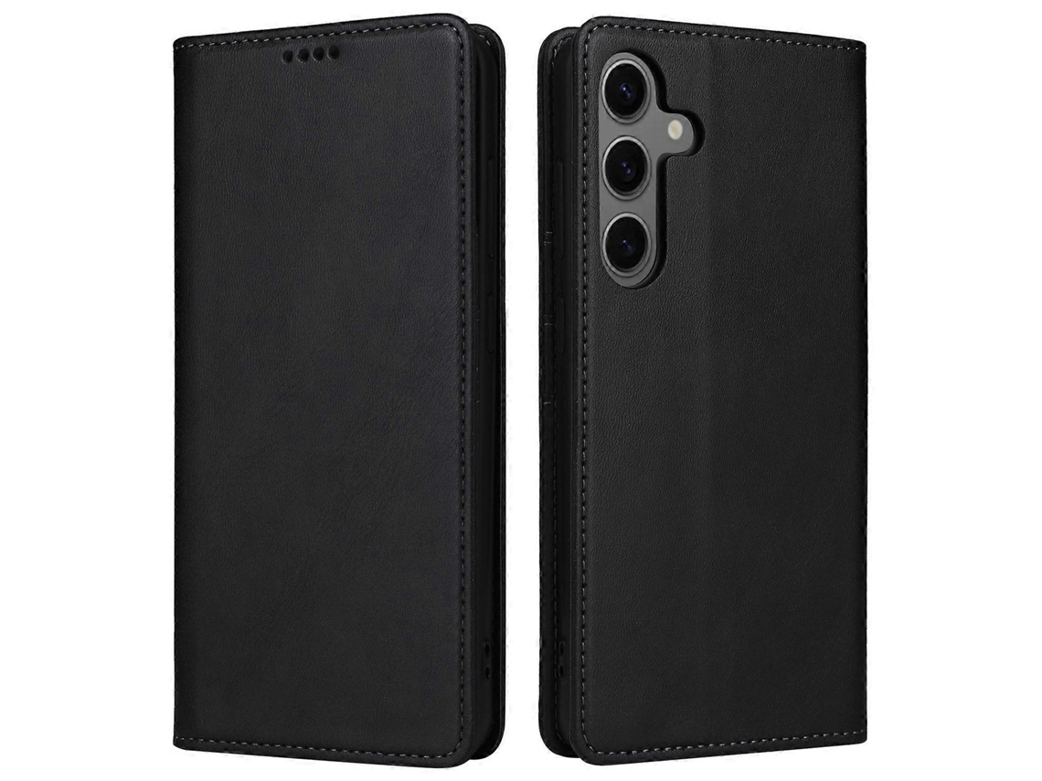 Capa De Couro Com Bloqueio Rfid E Fecho Magnético Para Samsung Galaxy S24