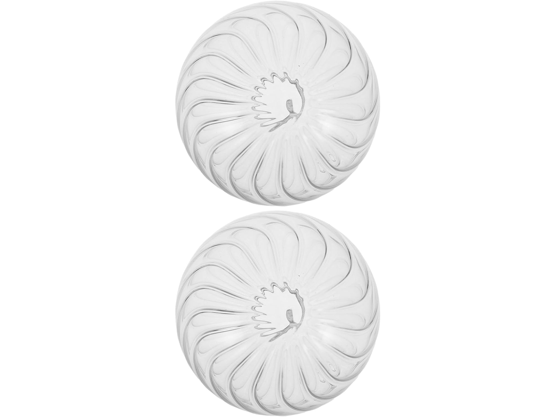 Conjunto de 2 Esferas de Vidro Transparente de 10 Cm com Bolhas, para Substituição em Luminárias Pendentes Tipo Globo. SFUSHOS