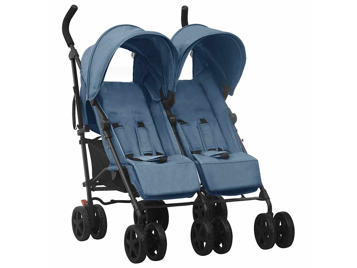 Twin Stroller, Twin Strollers Vidaxl Azul Aço