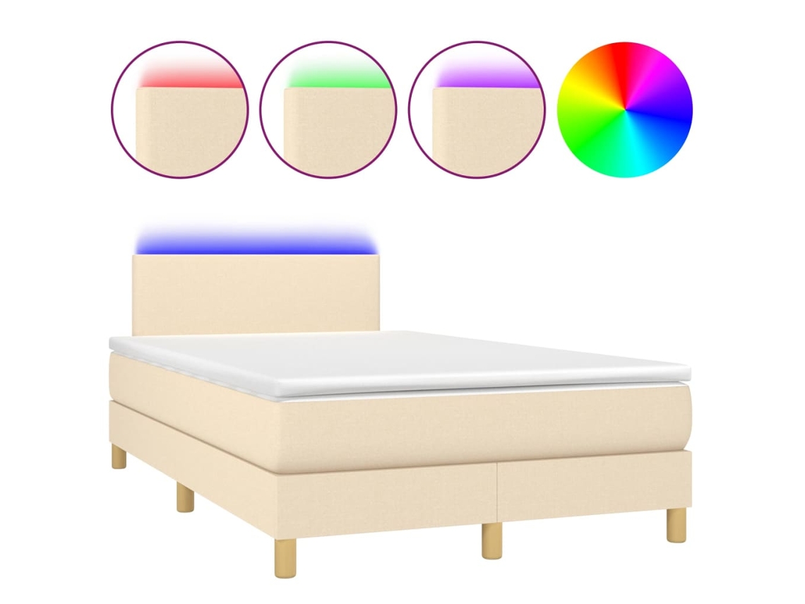Box Spring Bed, Box Spring Beds Vidaxl Creme Tecido (120 X 200 Cm)