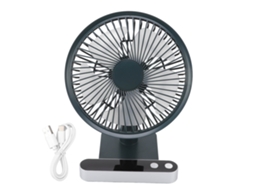 2026zentro-ventilador De Mesa Pequeno Usb 4 Níveis Baixo Ruído 180° Oscilação Automática Recarregável 5000mah Com Display Led Verde