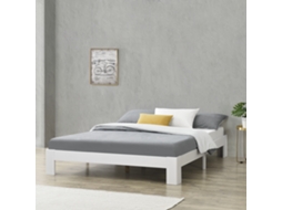 Cama de Casal [EN.CASA] (204 x 164 x 30 cm - Madeira de Pinho - Branco)