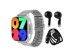 Relógio Inteligente com Fones de Ouvido Tela 2.01 Polegadas Fitness Tracker para Ios Android