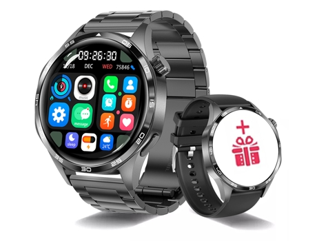 Smartwatch Timovo® Relógio Inteligente Masculino 4 Pro Versão Amoled Tela Hd Bluetooth Chamada Gps Nfc Preto