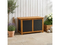 Vidaxl Caixa De Armazenamento Para Jardim 185 L 90 X 50 X 56 Cm Preto