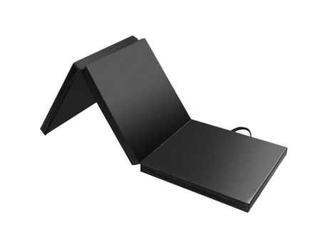 Colchão de Ginásio Dobrável 180 X 60 X 5 Cm Grosso e Portátil para Fitness e Exercício Cor Preto