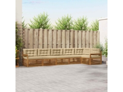 Vidaxl Conjunto De Sofás Para Exterior 6 Pcs Natural E Bege