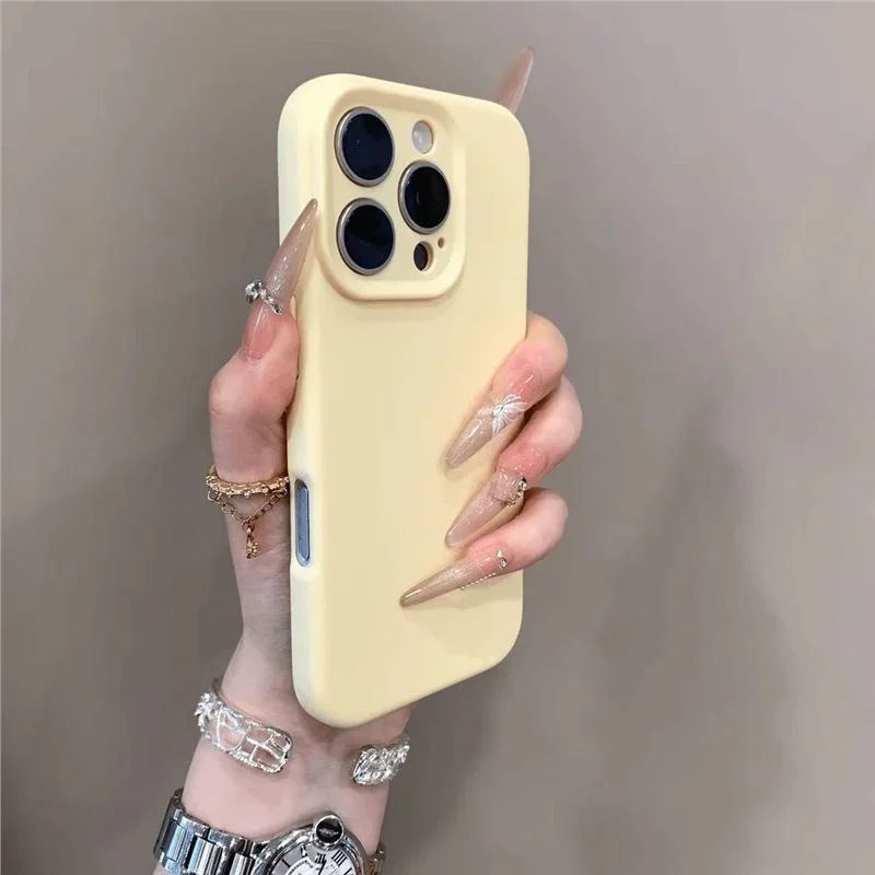 Capa Para Celular (iphone 16 Plus Amarelo), Estrutura Em Tpu Resistente A Impactos, Design Simples.
