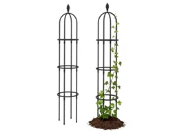 Conjunto 2 Obeliscos Jardim Aço 1,74m Preto