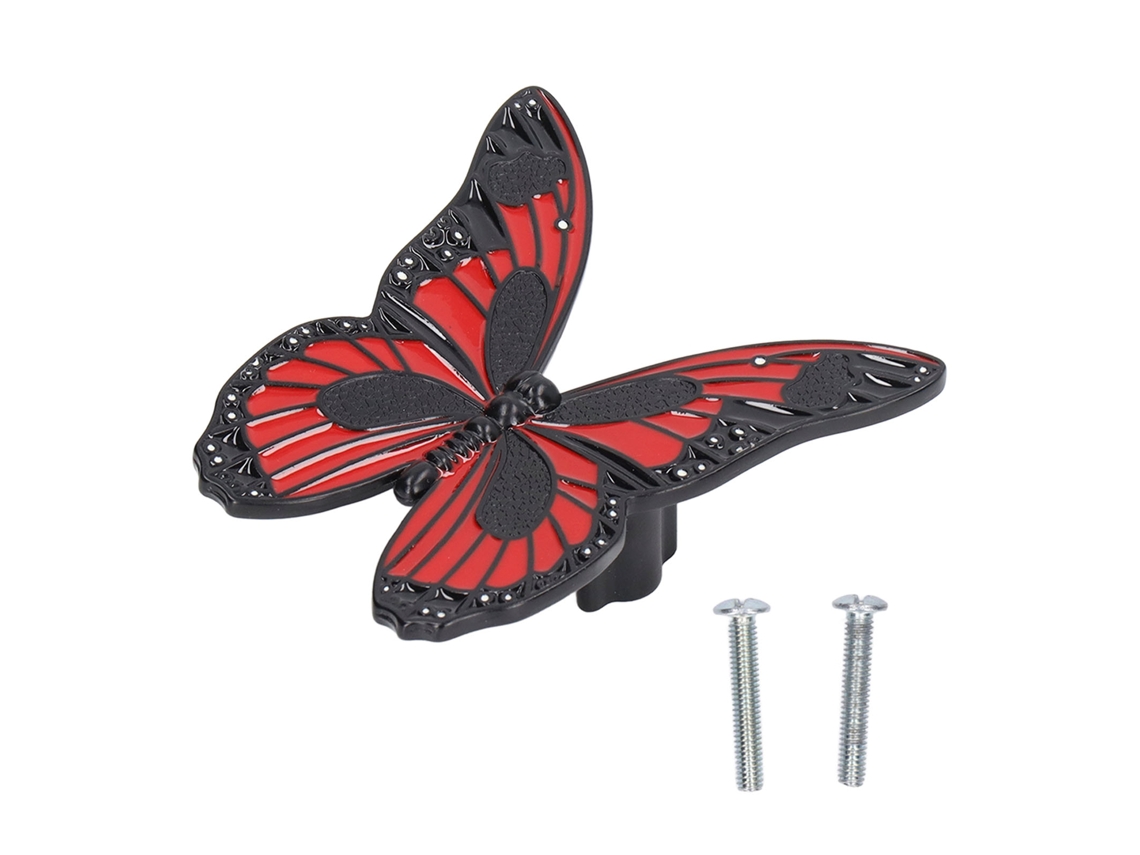 Alça De Borboleta Liga De Zinco Moderna Minimalista Vermelha