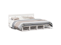 Bed Frame, Bed Frames Vidaxl Branco Madeira De Pinho (200 X 200 Cm)