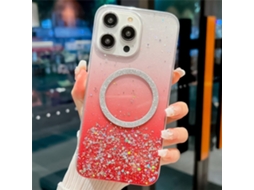 Capa Transparente Enilsa Para Iphone 14-plus Com Glitter Magnético Em Cores Vibrantes, Capa Macia De Tpu, Tamanho R