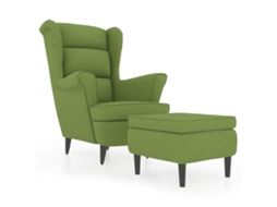 Armchair With Stool, Armchairs With Stools Vidaxl Verde Veludo