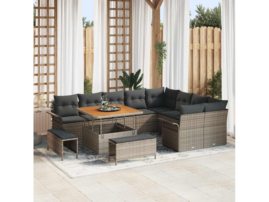 Vidaxl Conjunto De Sofá De Jardim 12 Unid. 11-número De Lugares