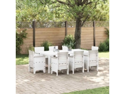 Vidaxl Conjunto De Jantar Para Jardim 9 Unid. Branco Polipropileno