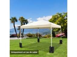 Conjunto de 4 Sacos de Lastro para Fixação de Gazebos, Guarda sóis e Pavilhões Pesos de Lastro para Pavilhões Volume Máximo 15 Kg Preto