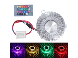 Lâmpada de Parede Girassol Alumínio 3w Rgb Controle Remoto S/MARCA