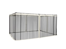 Mosquiteiro Universal para Gazebo, Zíper, 335x207 Cm, Preto e Bege SINI TECH STORE