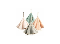 Conjunto de 4 Toalhas de Banho com Alça para Pendurar, Absorventes, em Fleece Coral, Macias e Grossas, para Banheiro AQUAFORGE