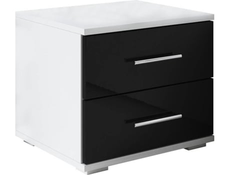 Mesa de Cabeceira MÓVEIS BONITOS Beatriz (Branco e Preto - Melamina - 40x40x35 cm)