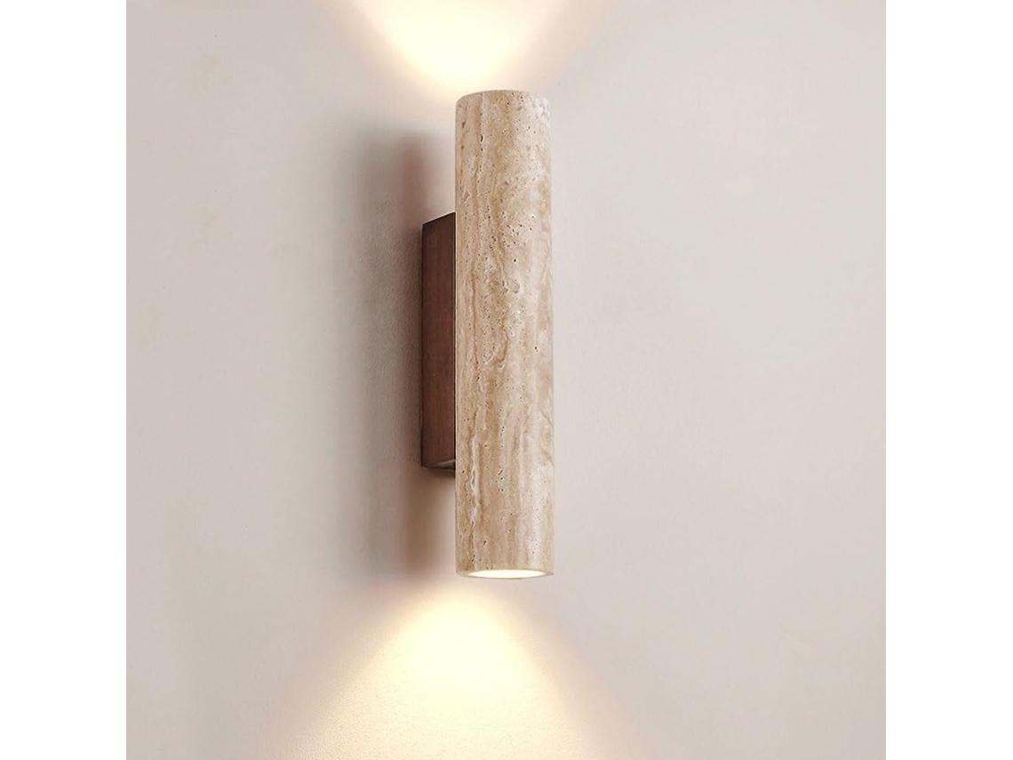 Aplique De Parede Em Pedra De Caverna Amarela Natural,estilo Japonês Criativo Com Spots De Luz Superior E Inferior,para Quarto Btforus
