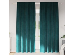 Vidaxl Cortinas Opacas 2 Unid. Verde-escuro 140 X 225 Cm Veludo