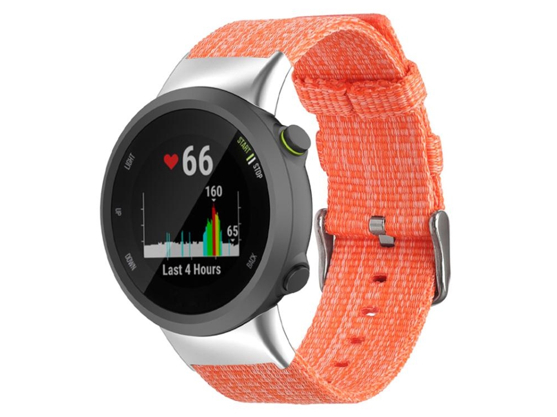 Bracelete para Garmin forerunner 45 / 45s / Swim 2 de nylon e lona com fivela de aço prate laranja XIAOMOYU
