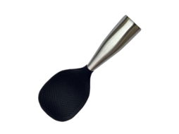 Espátula De Arroz De Silicone Antiaderente Com Cabo Ergonômico E Resistente Ao Calor Até 230 °c, Preta.