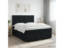 Vidaxl Cama Box Spring Com Colchão Preto 180 X 200 Cm Tecido
