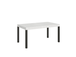 Mesa Extensível Para Uso Diário 160/244x80 Cm, Pernas Em Madeira De Freixo Branco E Antracite Itamoby