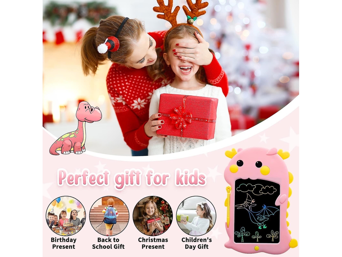 Tablet De Desenho Lcd Infantil Com Tema Dinossauro, Prancheta Para Rabiscos E Desenhos, Brinquedo Crianças Aquaforge (rosa)