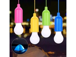 Kit com 4 Luzes de Led Portáteis para Camping Interruptor Puxar, Lâmpadas Coloridas e Iluminação Led Branca BRILVIBERA
