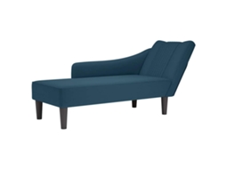 Vidaxl Chaise-longue Com Apoio De Braço Direito Veludo Azul