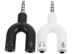Adaptador Duplo em Y para Fones de Ouvido, com 2 Peças, Divisor de Áudio para Fones de Ouvido. SFUSHOS