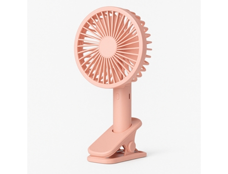 Ventoinha Com Mola Para Secretária, 3 Velocidades, Bateria Recarregável, Regulável, Cabo Incluído Diandi Dd8025 Rosa