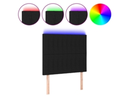 Led Headboard, Led Headboards Vidaxl Preto Tecido (100 X 5 X 118/128 Cm)