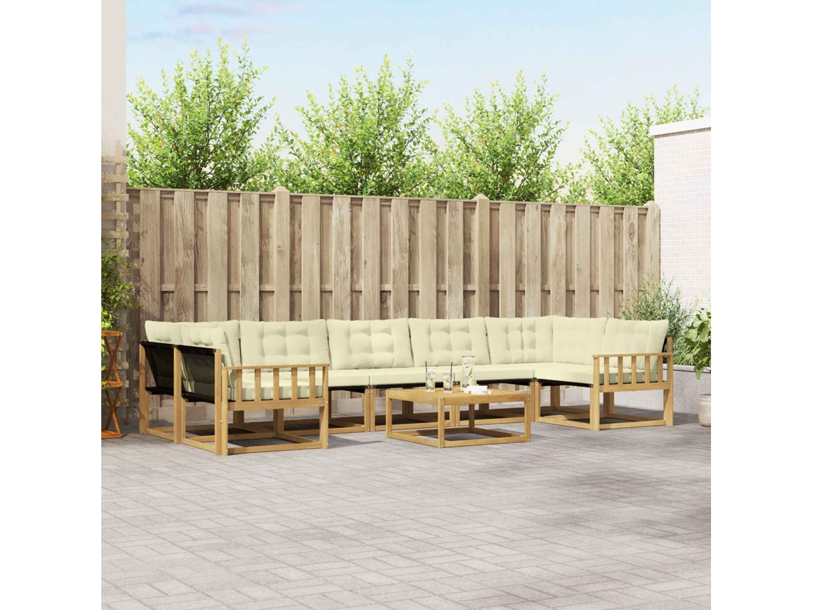 Vidaxl Conjunto De Sofás Para Exterior 8 Unid. Branco E Creme
