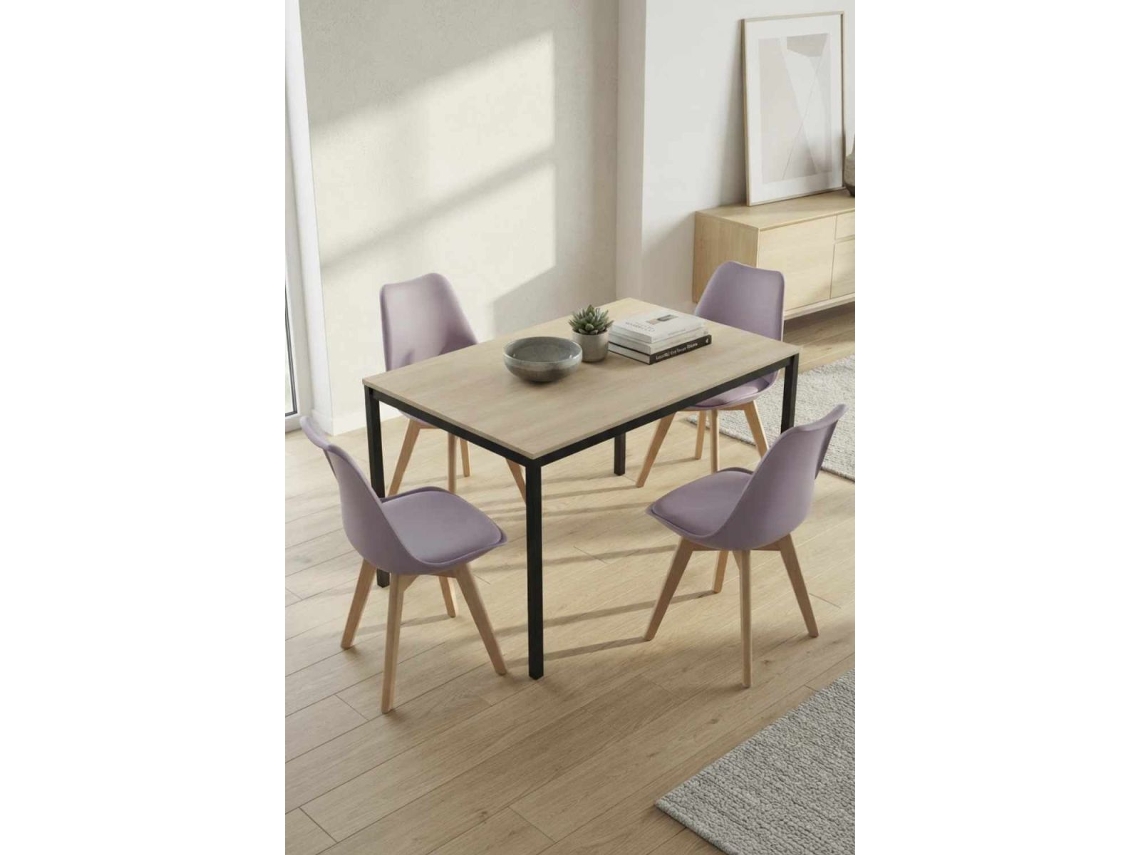 Mesa Black Retangular Dino 120x60 Cm - Madeira Natural