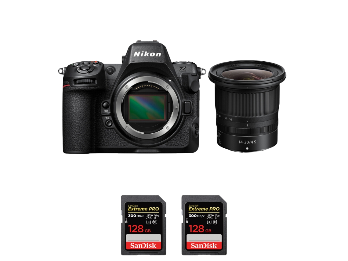 Z8 + Z 14 30mm F/4 S + 2 Sandisk 128gb Uhs ii 300mb/s Máquina Fotográfica Híbrida Full frame + Ebook “20 Dicas para Fotos Que Impressionam” NIKON