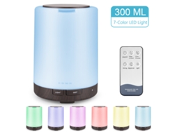 Humidificador 300 Ml Difusor de Óleo Essencial de Aroma 7 Cores Marrom Escuro