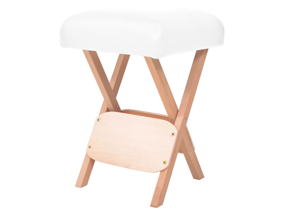 Folding Massage Stool, Folding Massage Stools Vidaxl Branco Pvc