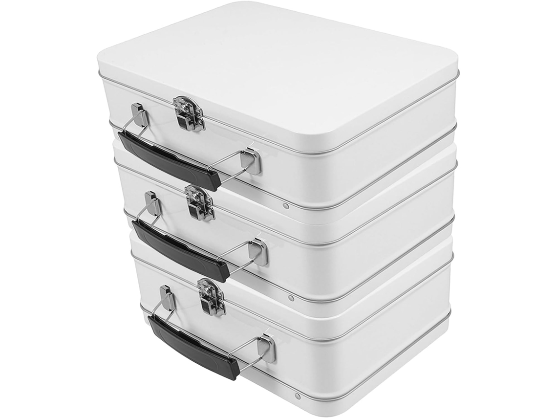 Lancheira Bento Hemobllo De 3 Peças, 8, 1x 5, 9x 3 Polegadas, Em Lata Com Tampa