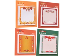 4 Carnets De Notes Autocollantes Design Mini Adorable Cartoon Para Garçon E Filles Em Papel Lote De 4
