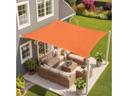 Para-sol Estilo Vela Tecido Retangular De 3x4m Com Proteção Uv, Ideal Para Uso Exterior, Pérgulas, Jardins E Varandas Laranja