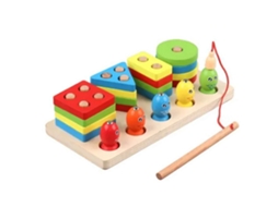 Mali brinquedo Educativo de Pesca com Blocos Coloridos e Formas Diferentes para Crianças