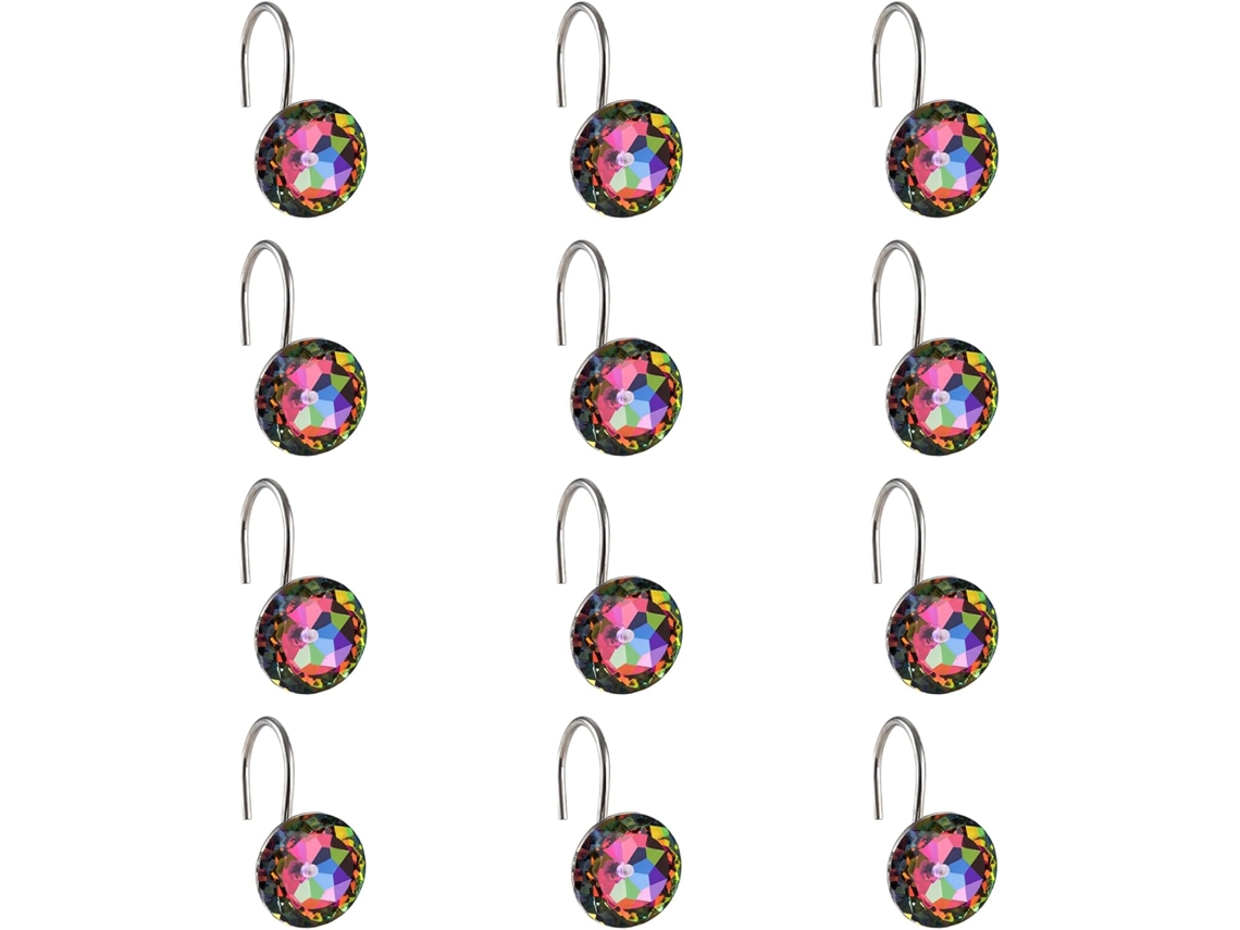 Conjunto De 12 Argolas Para Cortina Chuveiro, Em Aço Inoxidável, Com