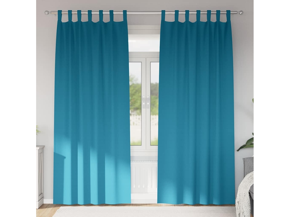 Vidaxl Cortinas Blackout Com Argolas 2 Unid. Turquesa 260 X 140 Cm