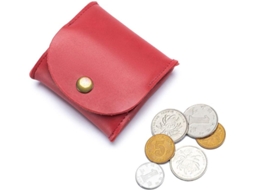 Porta-moedas Em Pele Pu Com Fecho - Bolsa Pequena E Compacta - Vermelho