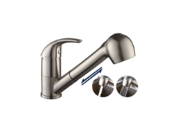 Torneira Misturadora De Cozinha, Misturador De Cozinha Com Chuveiro Extensível, 2 Jatos E Função De Desligamento